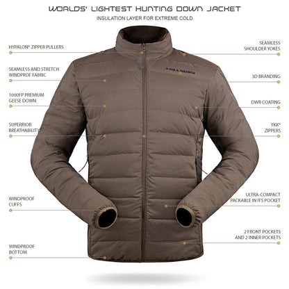 Best 1000 DOWN POWER ALPHA - World's lightest HUNTING DOWN JACKET top - rated men's and women's styles by Hillman