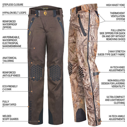 Best 5WL Waterproof Camo Hunting Pants | Ultra - Lightweight Camouflage Trousers top - rated men's and women's styles by Hillman